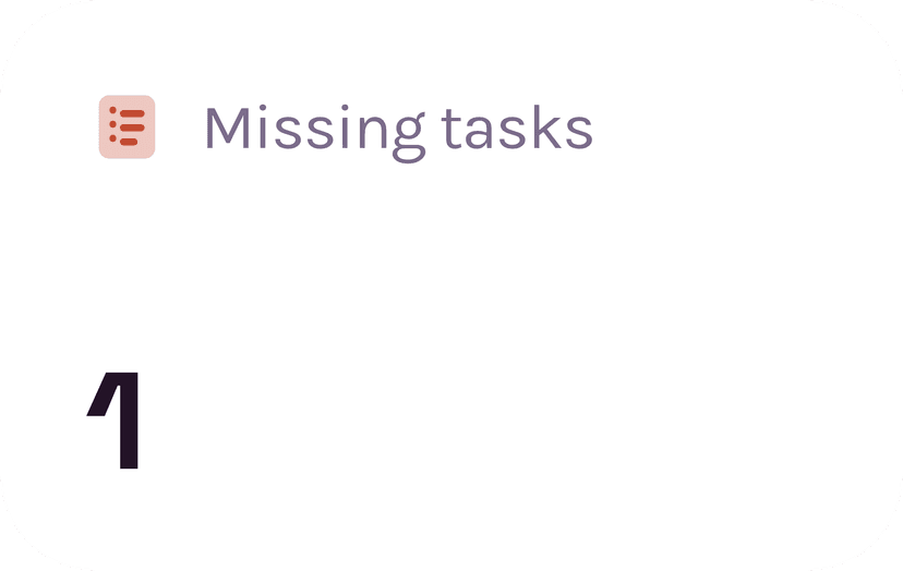 Missing Task Alert Card